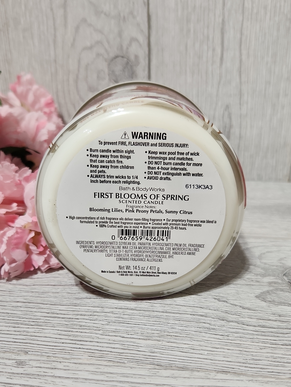 Bath & Body Works First Blooms Of Spring 3-Wick Candle - Picture 3 of 3